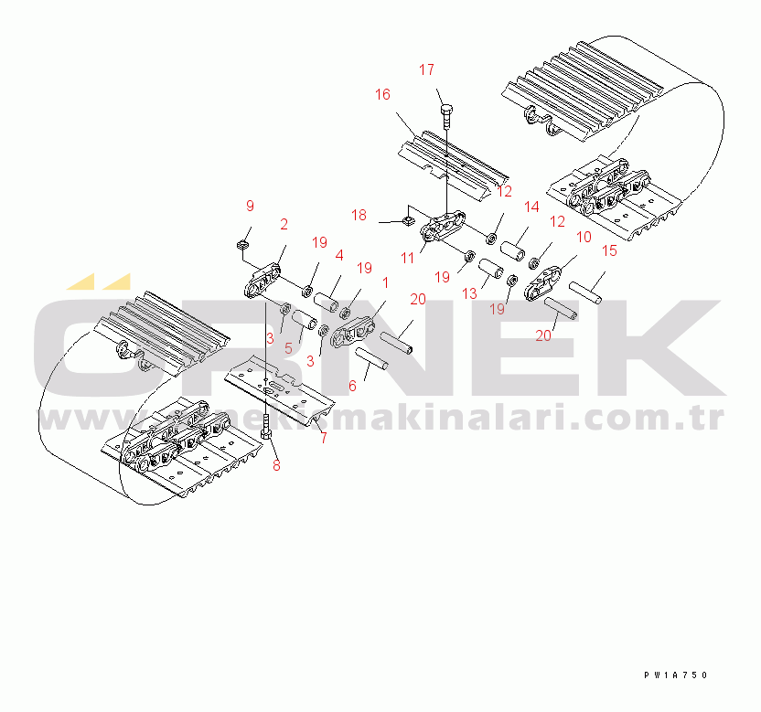 Komatsu PC200-8 S/N 310001-315645 TRACK SHOE (TRIPLE GROUSER) (600MM WIDE) (HOLES TO EQUIP WITH CITY PAD)(#310001-)