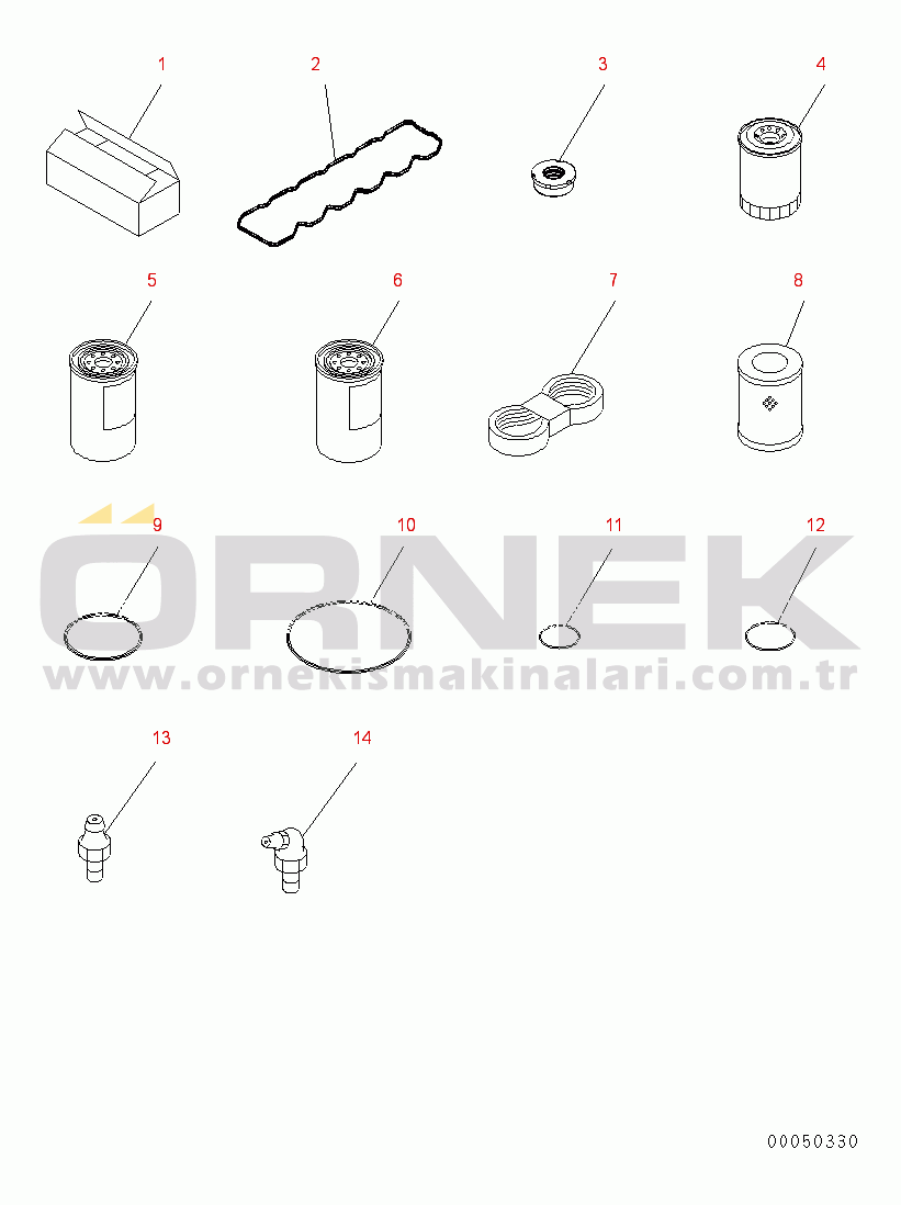 Komatsu PC200-8 S/N 310001-315645 SPARE PARTS (FOR ASIA)(#310001-)