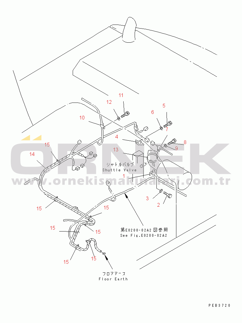 Komatsu PC200-6Z S/N 80001-UP WIRING (MAIN HARNESS) (CLIP) (DRAWBAR PULL UP SPEC.)(#83952-86941)