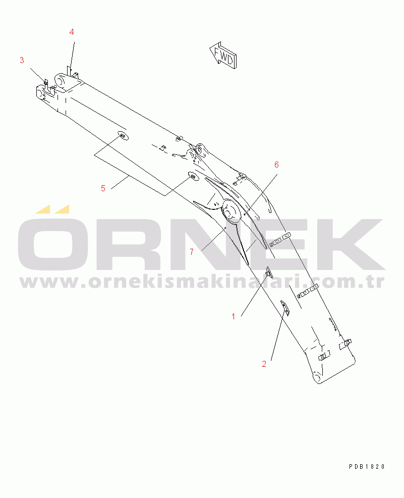Komatsu PC200-6Z S/N 80001-UP BOOM (FOR ADDITIONAL PIPING)(#82251-99111)