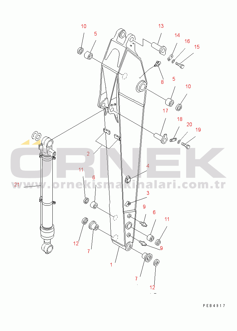 Komatsu PC200-6Z S/N 80001-UP ARM (2.9M) (DEMOLITION SPEC.)(#80001-96513)