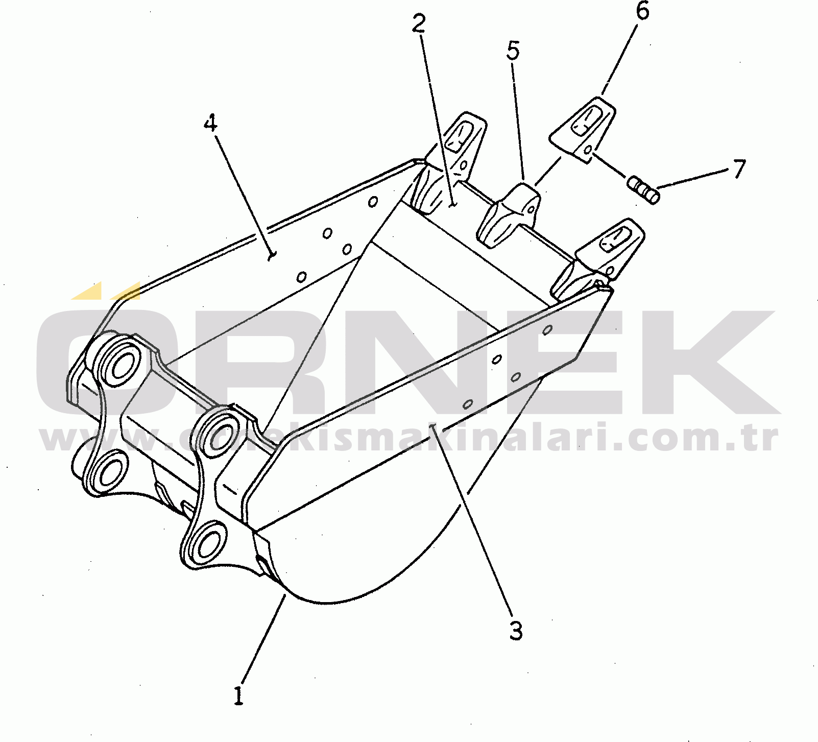 Komatsu PC200-6Z S/N 80001-UP BUCKET¤ 0.5M3 (CECE 0.45M3)¤ 750MM (HORIZONTAL PIN TYPE)