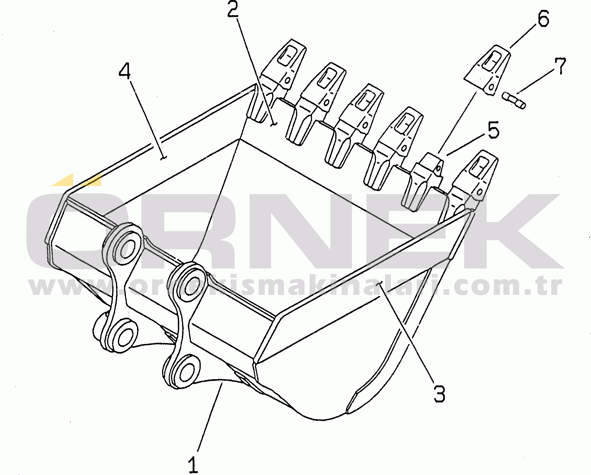 Komatsu PC200-6Z S/N 80001-UP BUCKET¤ 1.17M3 (CECE 1.0M3)¤ 1450MM (HORIZONTAL PIN TYPE)