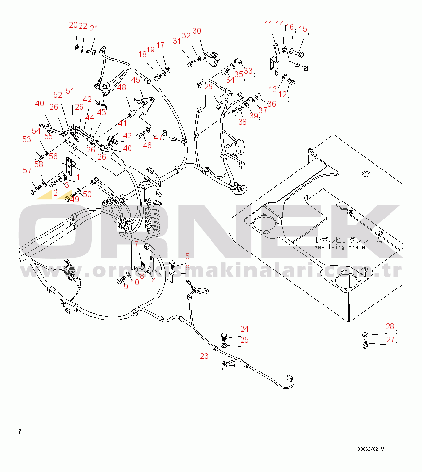 Komatsu PC200-8 S/N C60001-UP ELECTRIC WIRING (ENGINE SIDE)(#C62001-)