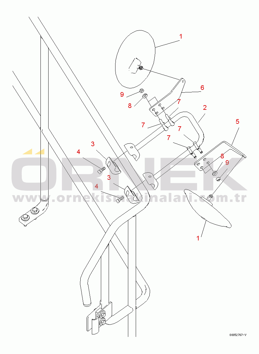 Komatsu PC2000-8 S/N 20001-20195 (Katman 2) MIRROR (COUNTERWEIGHT)(#20001-)