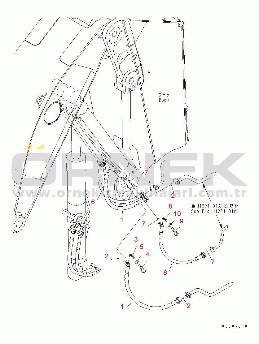 Komatsu PC2000-8 S/N 20001-20195 (Katman 2) BOOM CYLINDER PIPING (FOR LOADER) (2/3)(#20001-)