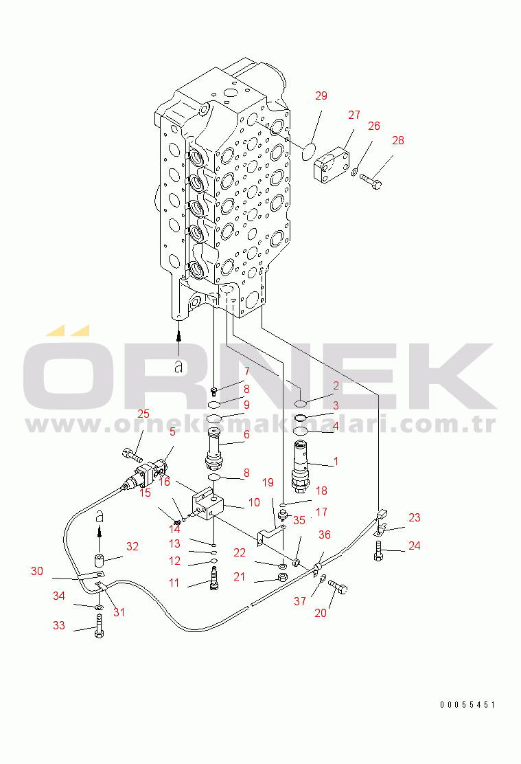 Komatsu PC2000-8 S/N 20001-20195 (Katman 2) MAIN VALVE (8/9) (L.H.)(#20001-)