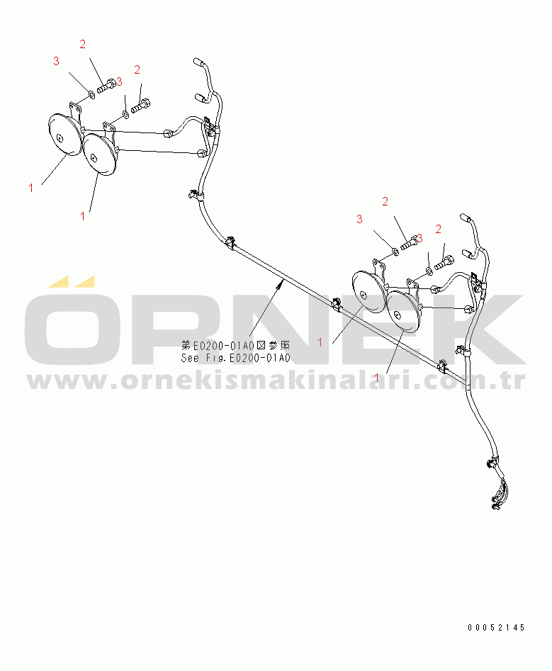 Komatsu PC2000-8 S/N 20001-20195 (-40C DEGREE) HORN(#20001-20163)