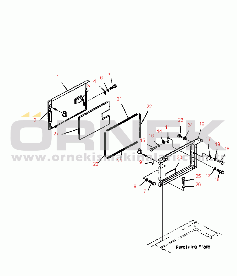 Komatsu PC200-6B / PC200LC-6B Hidrolik Ekskavatör RIGHT SIDE DOOR (MACHINE CAB) (PC200-6B)