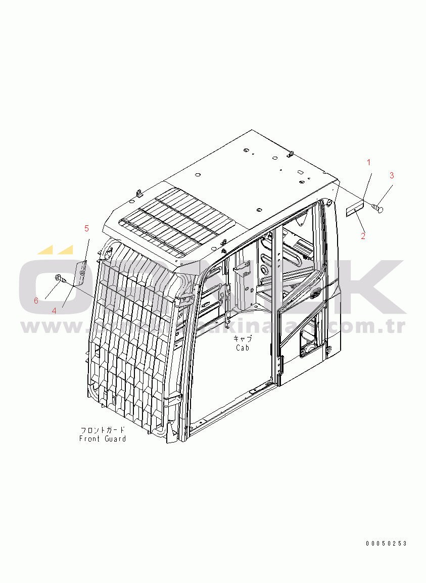 Komatsu PC200-8 / PC200LC-8 S/N B30001-UP CAUTION PLATE (TOP AND FRONT GUARD) (PORTUGUESE)