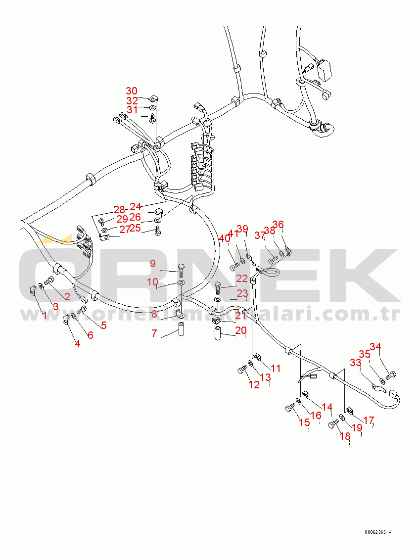 Komatsu PC200-8 S/N C60001-UP ELECTRIC WIRING (MAIN HARNESS) (2/2)