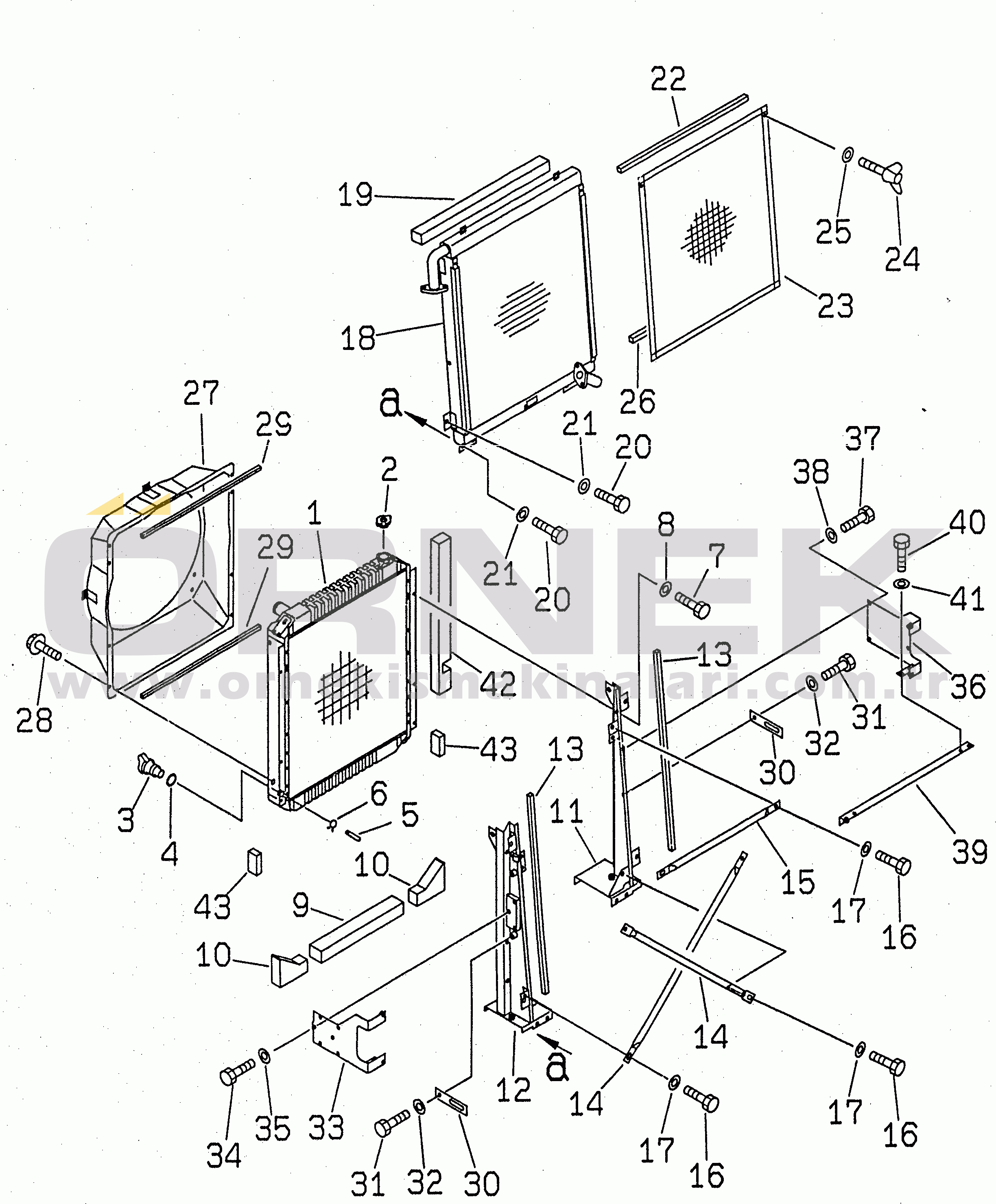 Komatsu PC200LC-6 S/N 80001-UP COOLING (RADIATOR)(#80001-91086)