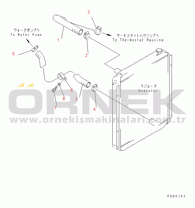 Komatsu PC200LC-6 S/N 80001-UP COOLING (PIPING)(#94999-96513)