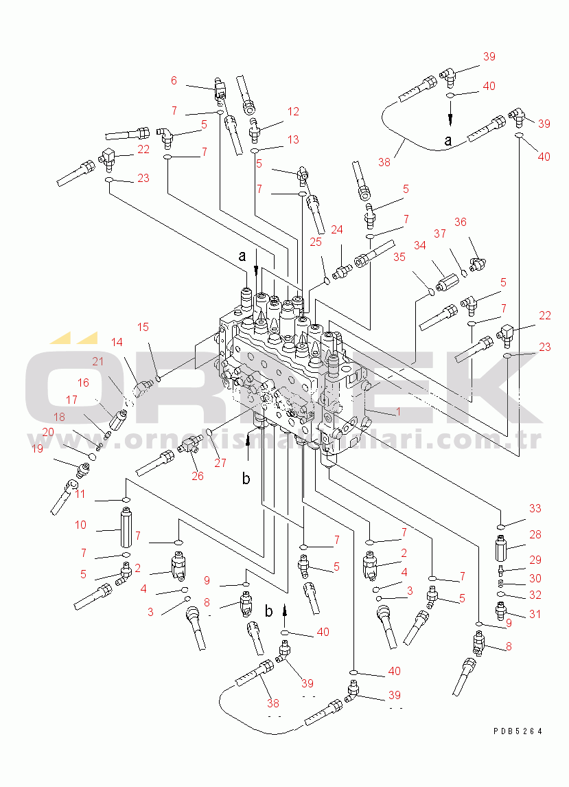 Komatsu PC200LC-6 S/N 80001-UP MAIN VALVE (CONNECTING PARTS)(#94999-99471)