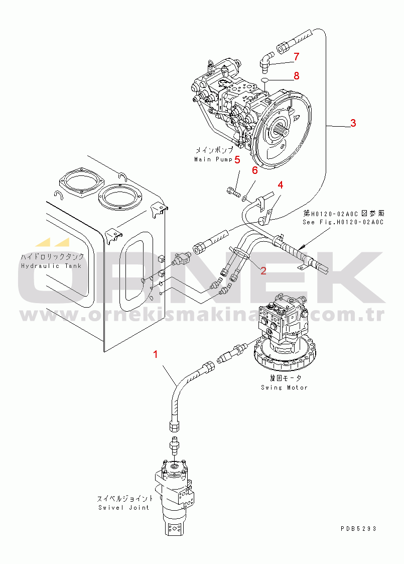Komatsu PC200LC-6 S/N 80001-UP DRAIN LINE(#94999-96513)
