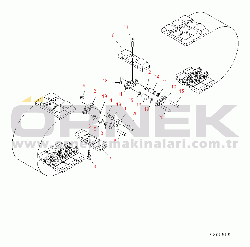 Komatsu PC200LC-6 S/N 80001-UP TRACK SHOE (RUBBER GROUSER) (ROADLINER) (600MM WIDE)