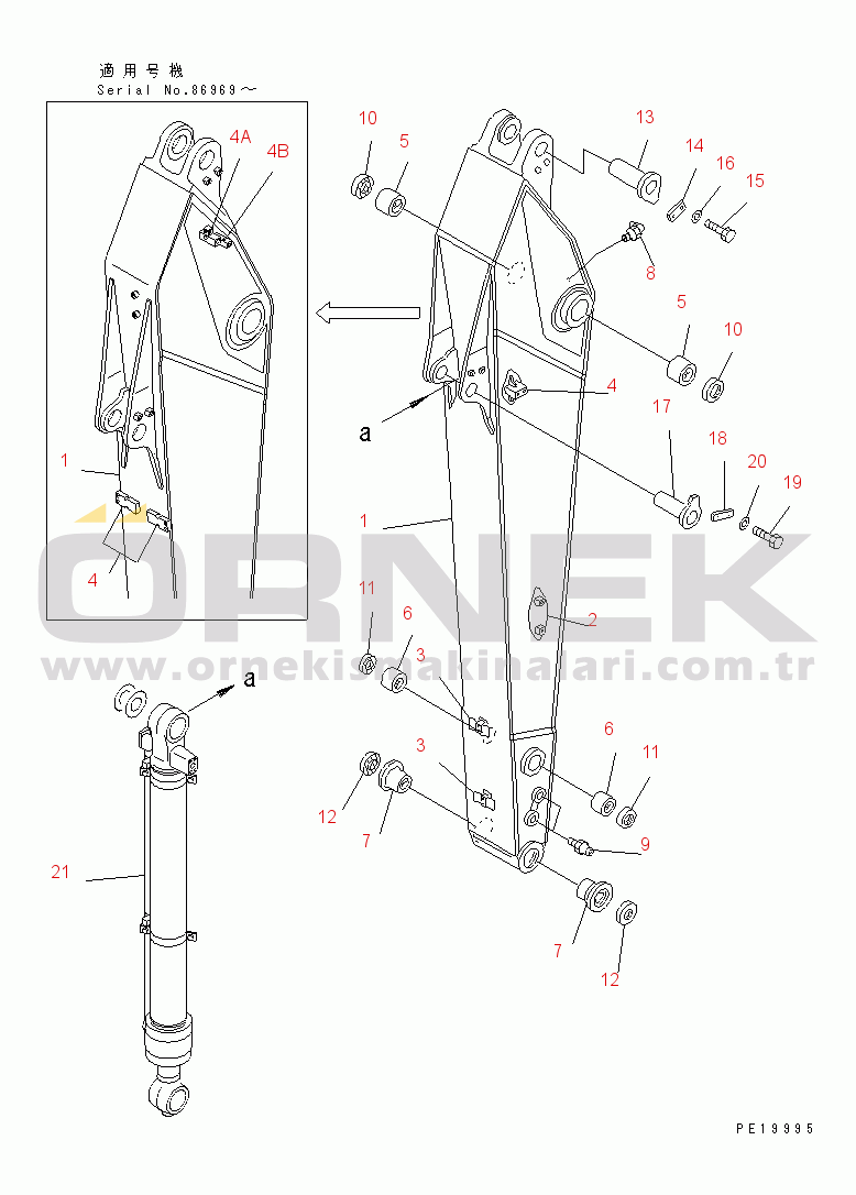 Komatsu PC200LC-6 S/N 80001-UP ARM (2.9M) (FOR CS HANDLER)