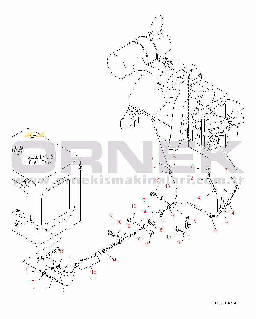Komatsu PC200LC-6H S/N 80001-UP (Hyper GX Spec.) FUEL LINES(#96514-)