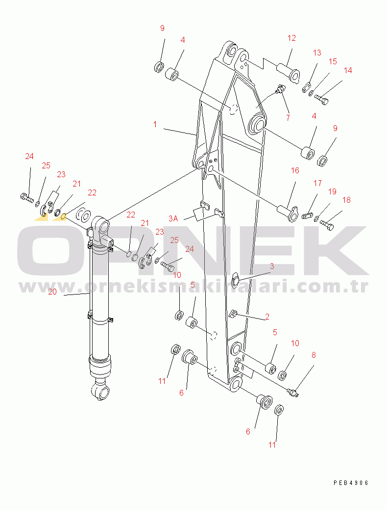Komatsu PC200LC-6S S/N 80001-UP ARM (2.9M) (FOR ADDITIONAL PIPING) (FOR COMPONENT)(#82274-)