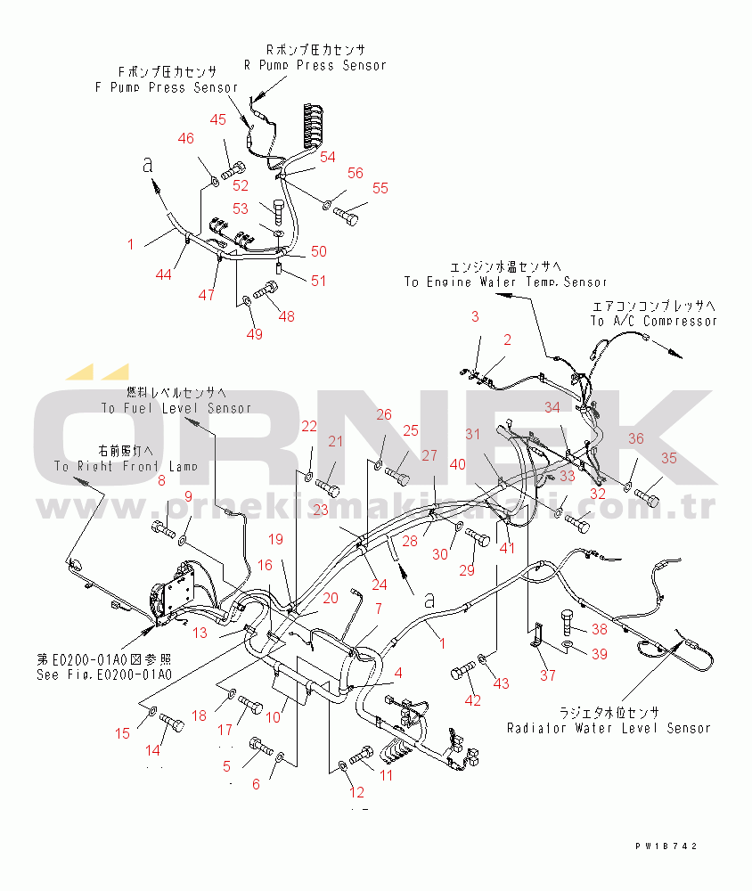 Komatsu PC200LC-7-BP S/N 200001-UP WIRING (MAIN HARNESS) (HARNESS AND CLIP)(#200001-250000)