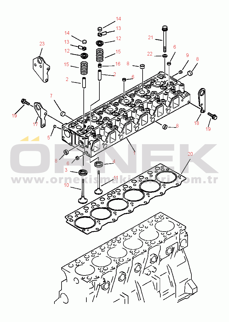 Komatsu PC200-5/LC-5 S/N A70001-UP CYLINDER HEAD