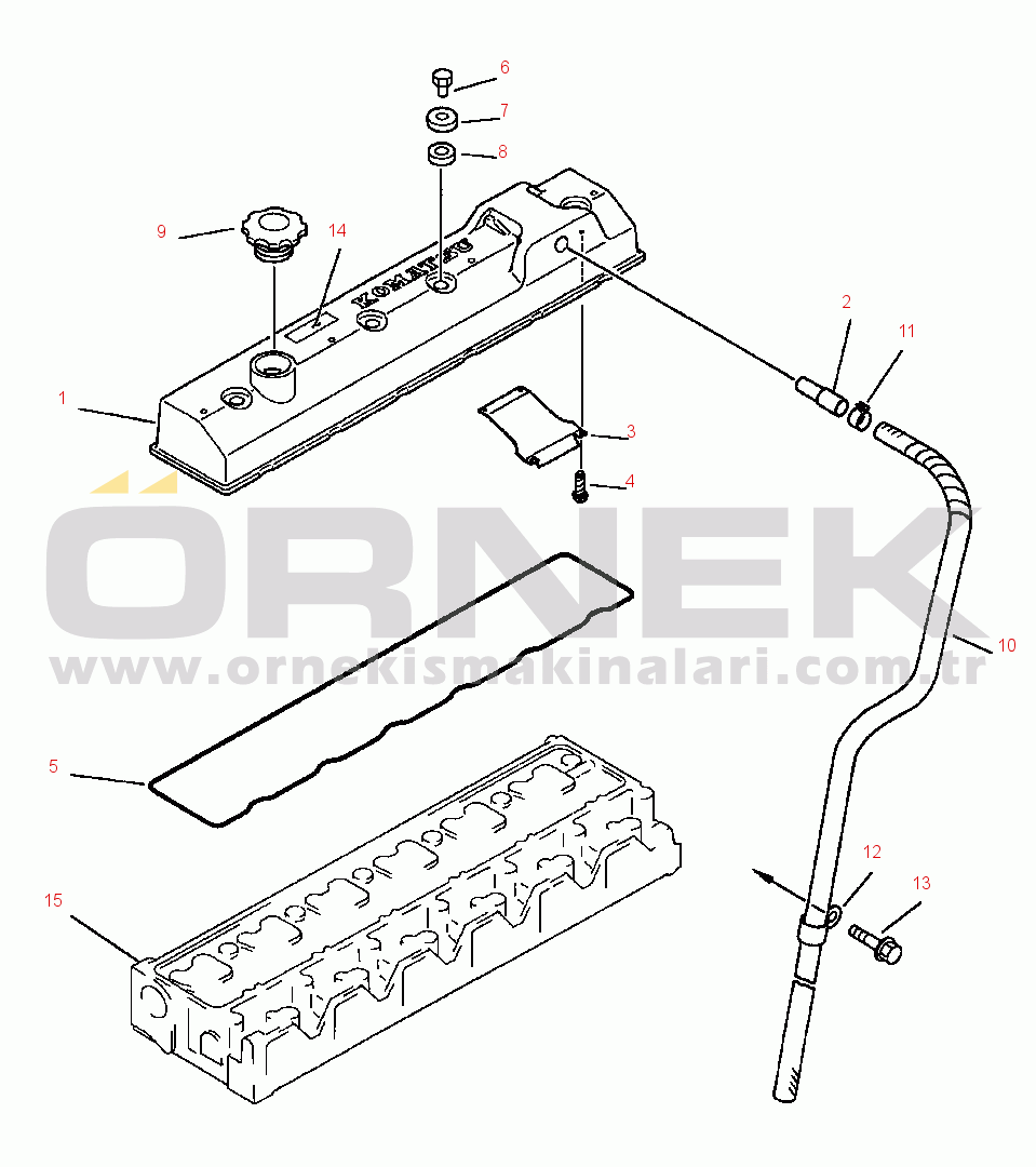 Komatsu PC200-5/LC-5 S/N A70001-UP VALVE COVER