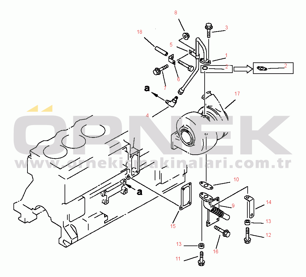Komatsu PC200-5/LC-5 S/N A70001-UP TURBOCHARGER PLUMBING