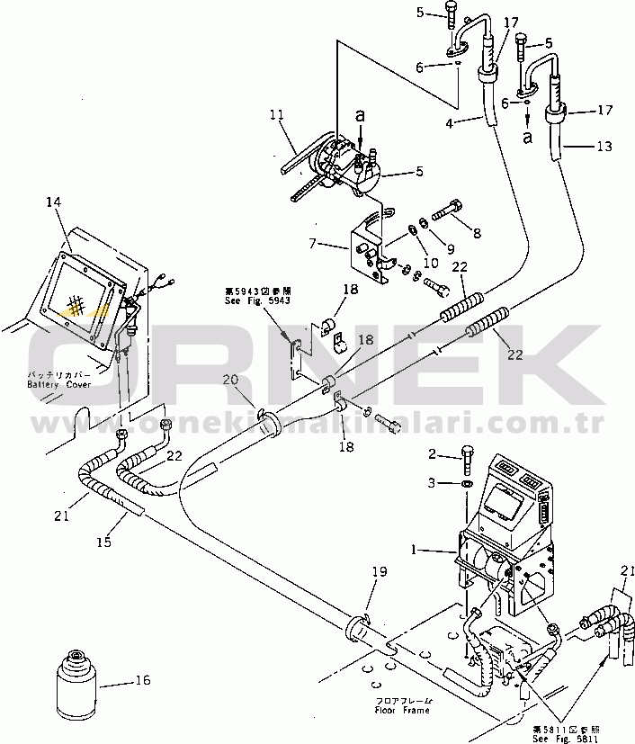 Komatsu PC200LC-5 S/N 45001-UP CAR COOLER PIPING (1/2)(#45001-51128)