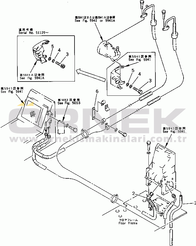 Komatsu PC200LC-5 S/N 45001-UP CAR COOLER PIPING (2/2)(#45001-58018)