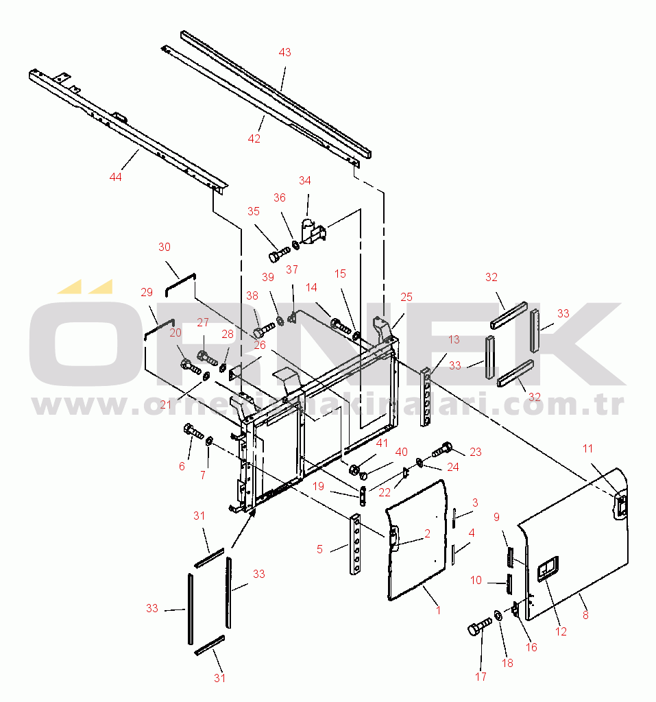 Komatsu PC200LL-6 S/N A85001-UP FIG. M1130-01A4 LEFT SIDE DOOR - MACHINE CAB - HEAVY DUTY