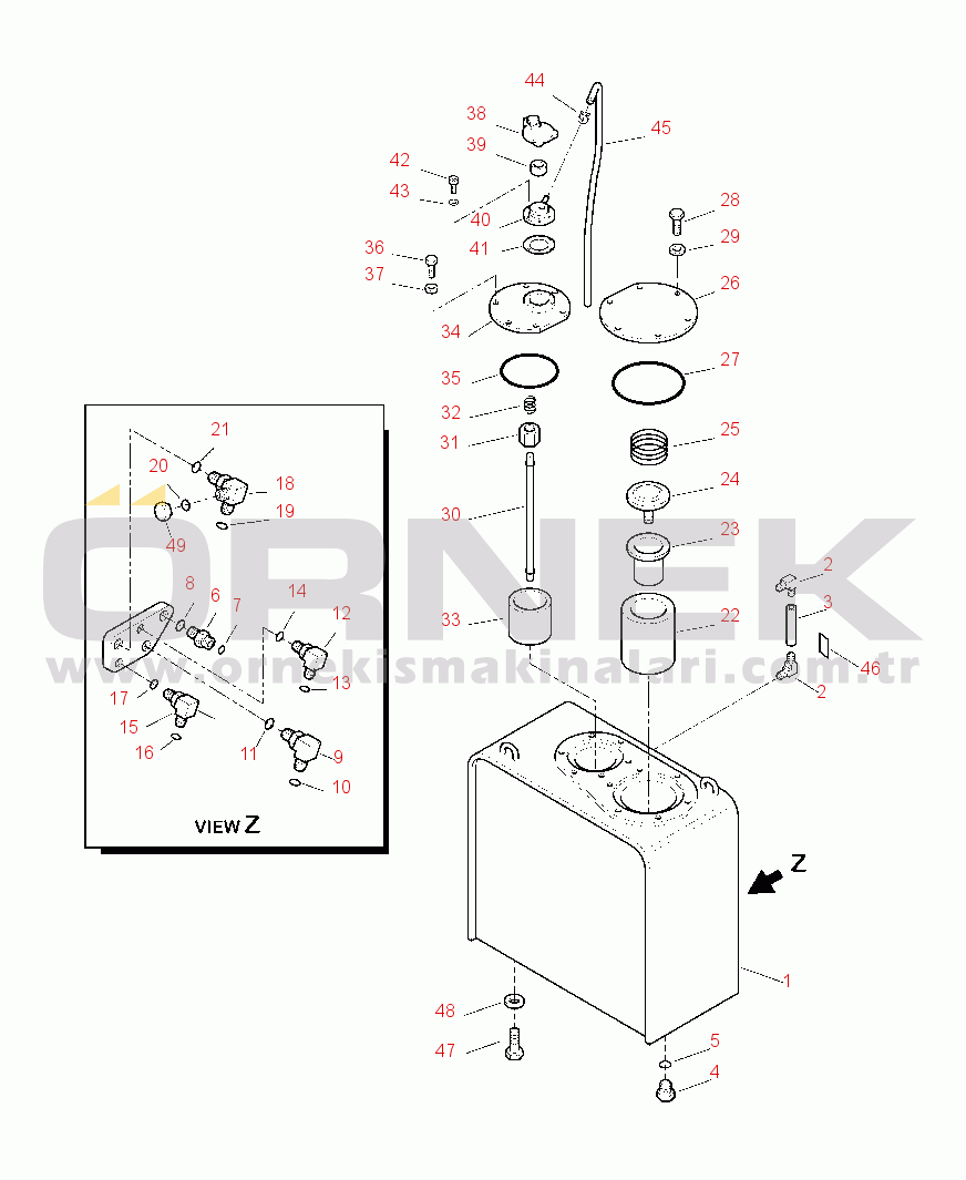 Komatsu PC200LL-8 S/N A87001-UP H0110-01A0 HYDRAULIC OIL TANK
