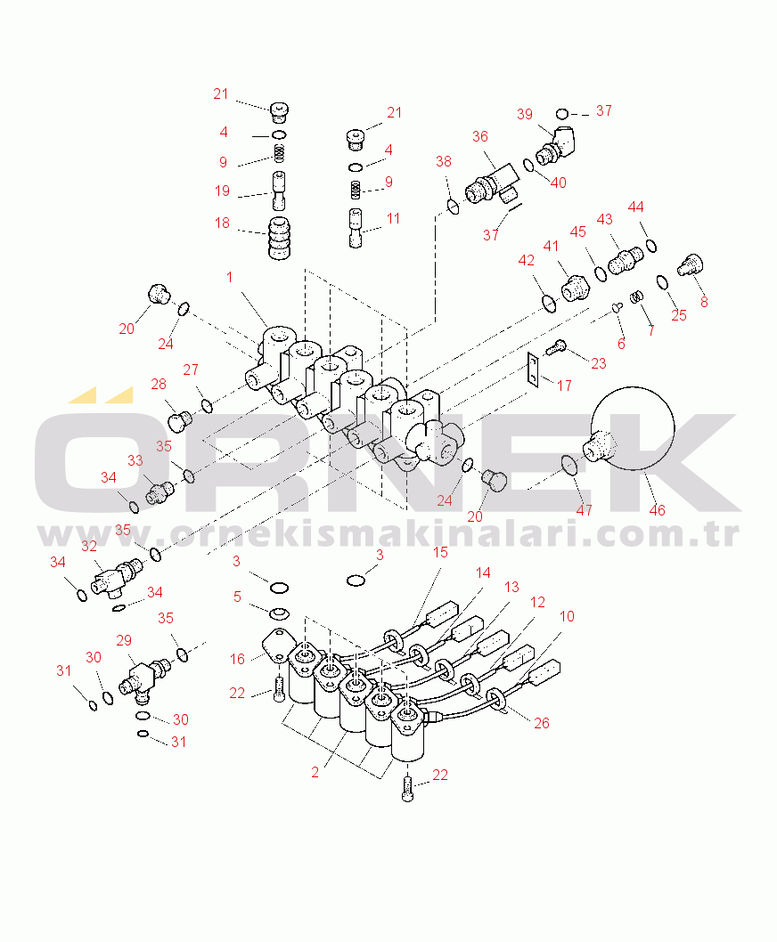 Komatsu PC200LL-8 S/N A87001-UP H1831-01A0 HYDRAULIC PIPING SOLENOID VALVE