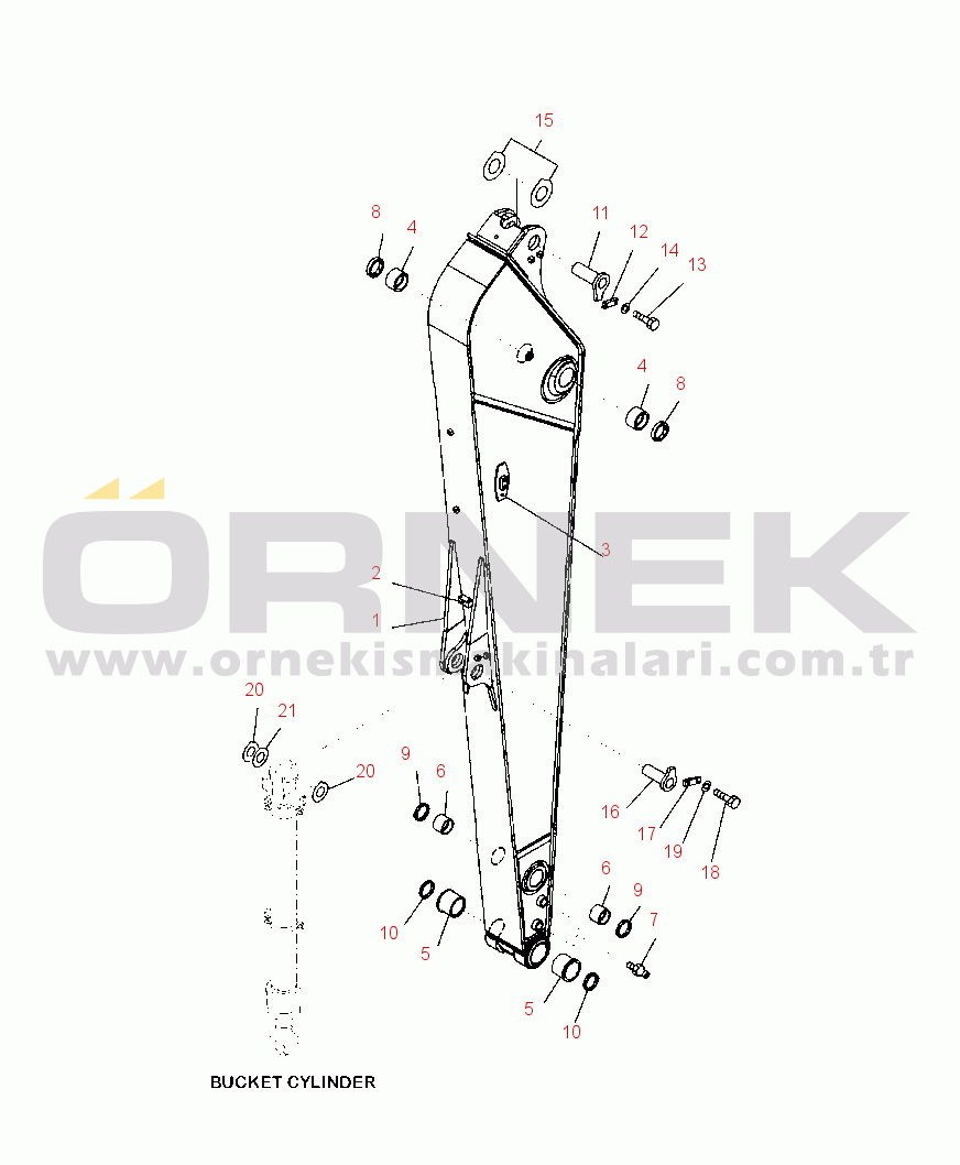 Komatsu PC200LL-8 S/N A87001-UP T1200-01A3 ARM 3.9 M LONG ARM