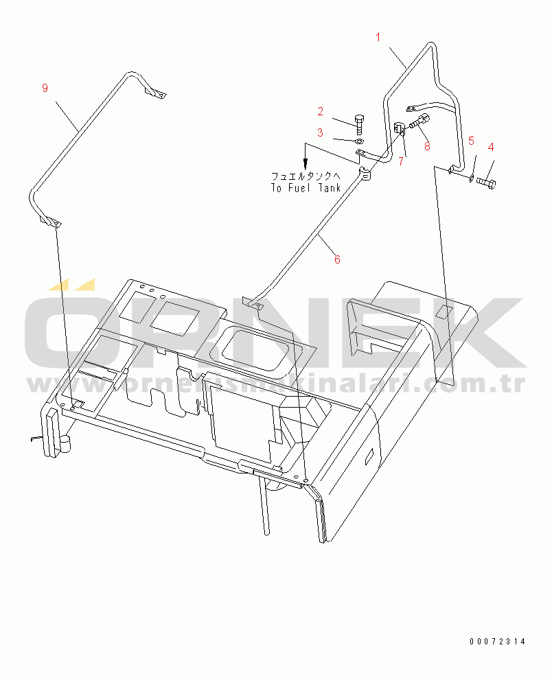 Komatsu PC200LL-7L S/N A86001-UP HANDRAIL