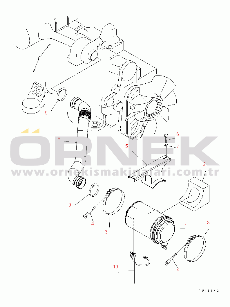 Komatsu PC200SC-7-M1 S/N 20001-UP AIR CLEANER CONNECTION