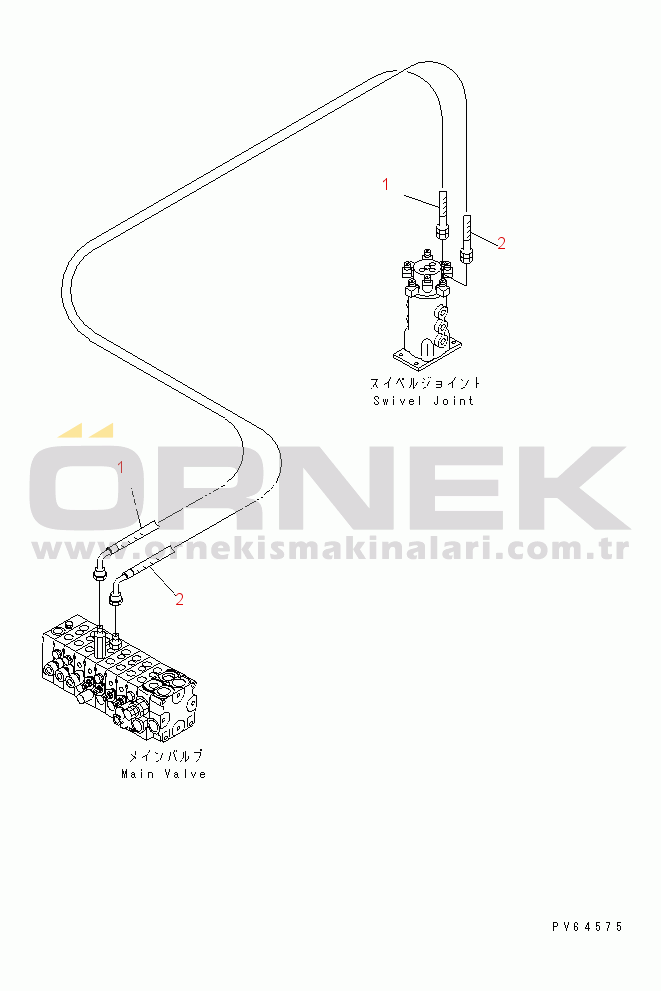 Komatsu PC20MR-1 S/N 10001-UP (KUC Spec.) ACTUATOR LINE (SWIVEL JOINT HOSE¤ 2/2)