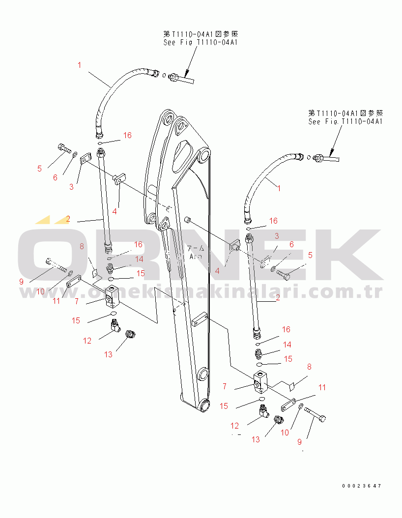 Komatsu PC20MR-2-A S/N 15001-UP LONG ARM (ADDITIONAL PIPING)