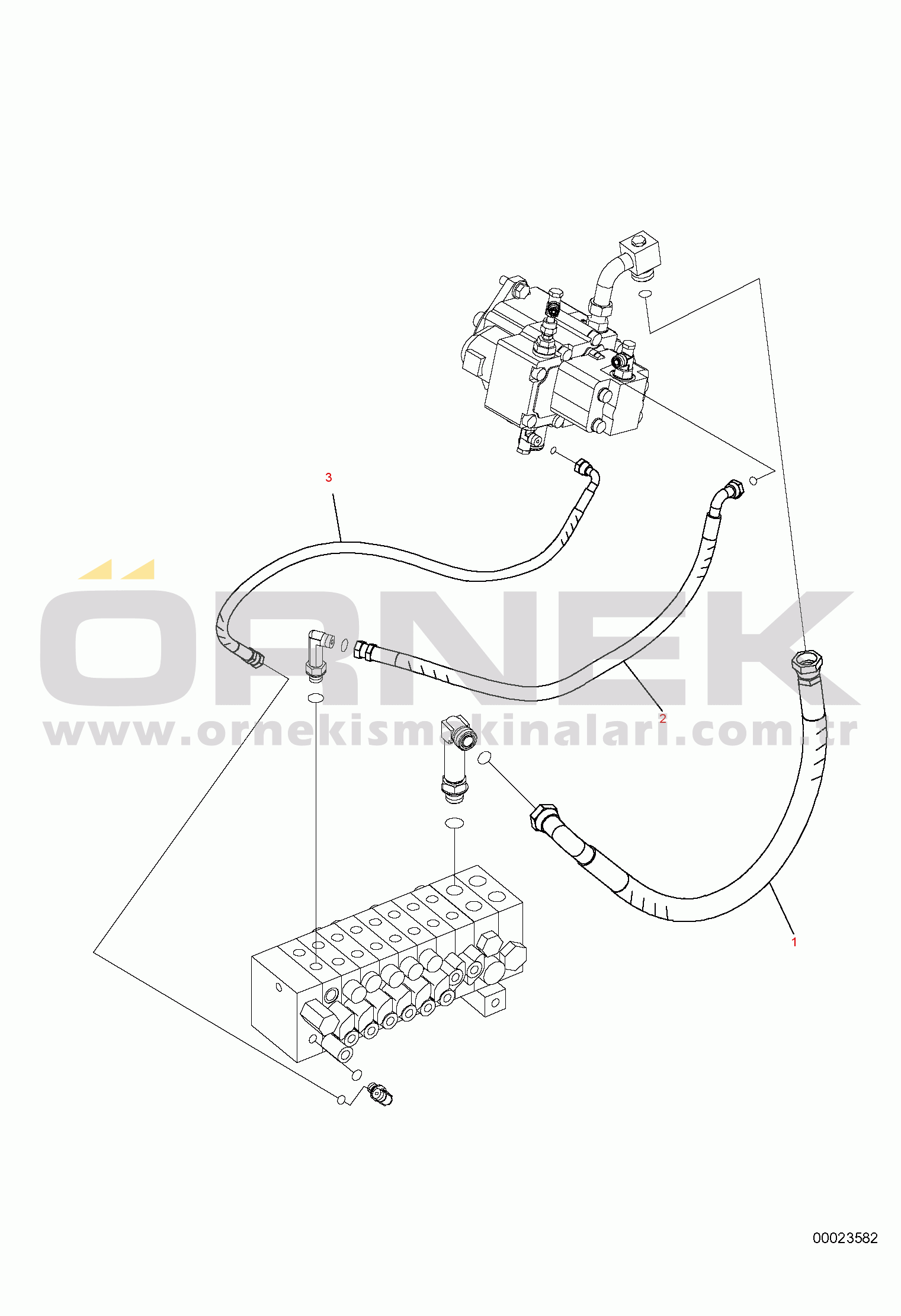 Komatsu PC20MR-2 S/N F00003 AND UP HYDRAULIC PIPING (DELIVERY LINE)