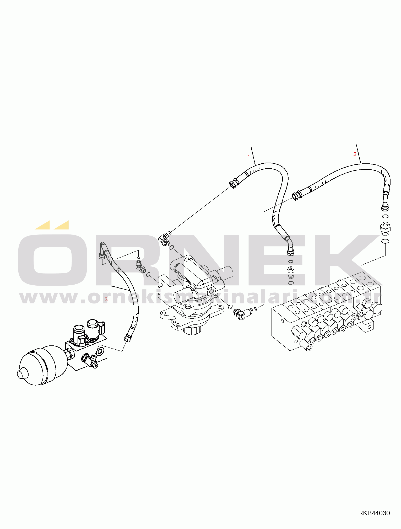Komatsu PC20MR-2 S/N F00003 AND UP HYDRAULIC PIPING (BOOM SWING CYLINDER LINE)