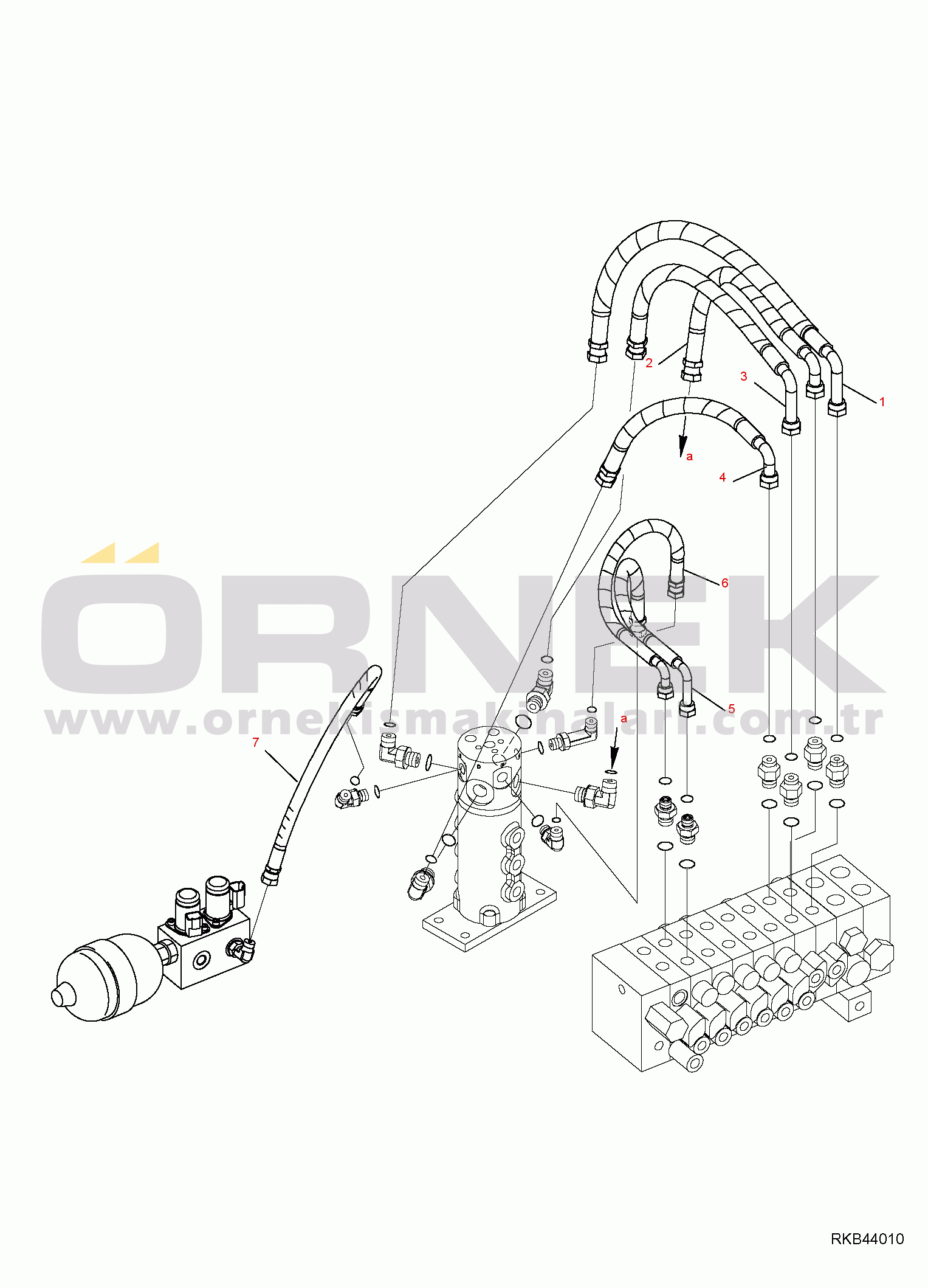 Komatsu PC20MR-2 S/N F00003 AND UP HYDRAULIC PIPING (TRAVEL AND BLADE LINE) (UPPER)