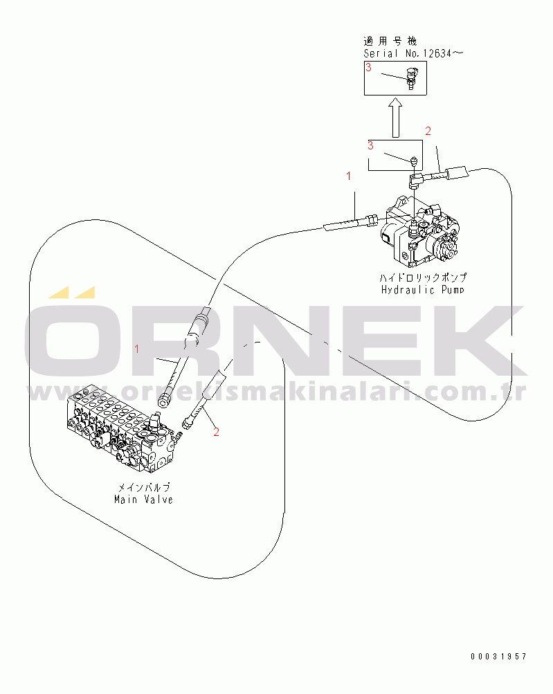 Komatsu PC20MRX-1 S/N 10001-UP (KUE Spec.) DELIVERY LINE