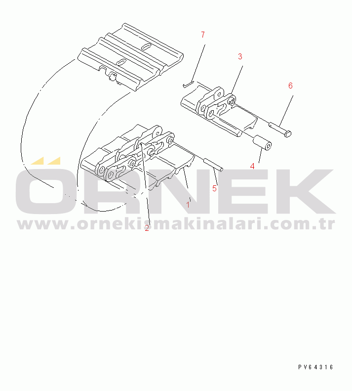 Komatsu PC20MRX-1 S/N 10001-UP (KUE Spec.) TRACK SHOE (STEEL SHOE)