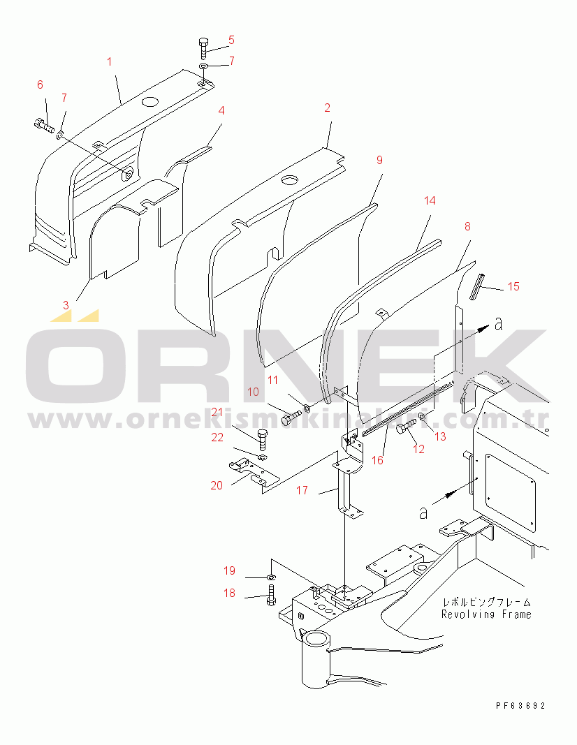 Komatsu PC20R-8 S/N 10001-UP SIDE COVER (R.H.) (WITH AIR CONDITIONER)