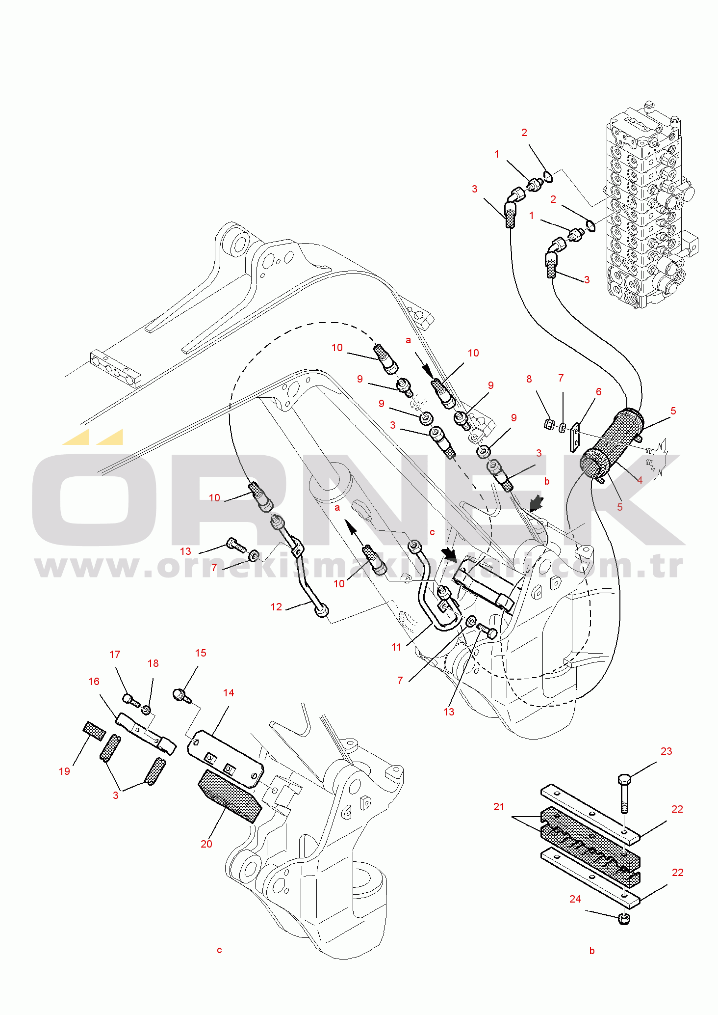 Komatsu PC20R-8 S/N F30001-UP HYDRAULIC PIPING (BOOM CYLINDER LINE) (FOR CABIN)
