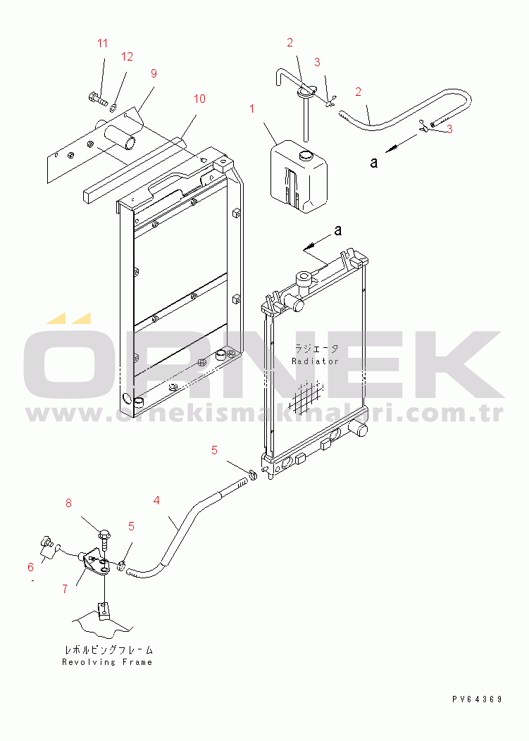 Komatsu PC20UU-3 S/N 10001-UP COOLING (RADIATOR RESERVE TANK AND PIPING)