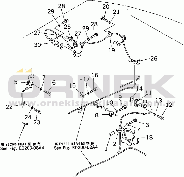 Komatsu PC210-6G S/N 30001-UP WIRING (MAIN HARNESS) (CLIP) (RADIO CONTROL SPEC.)(#30001-30915)