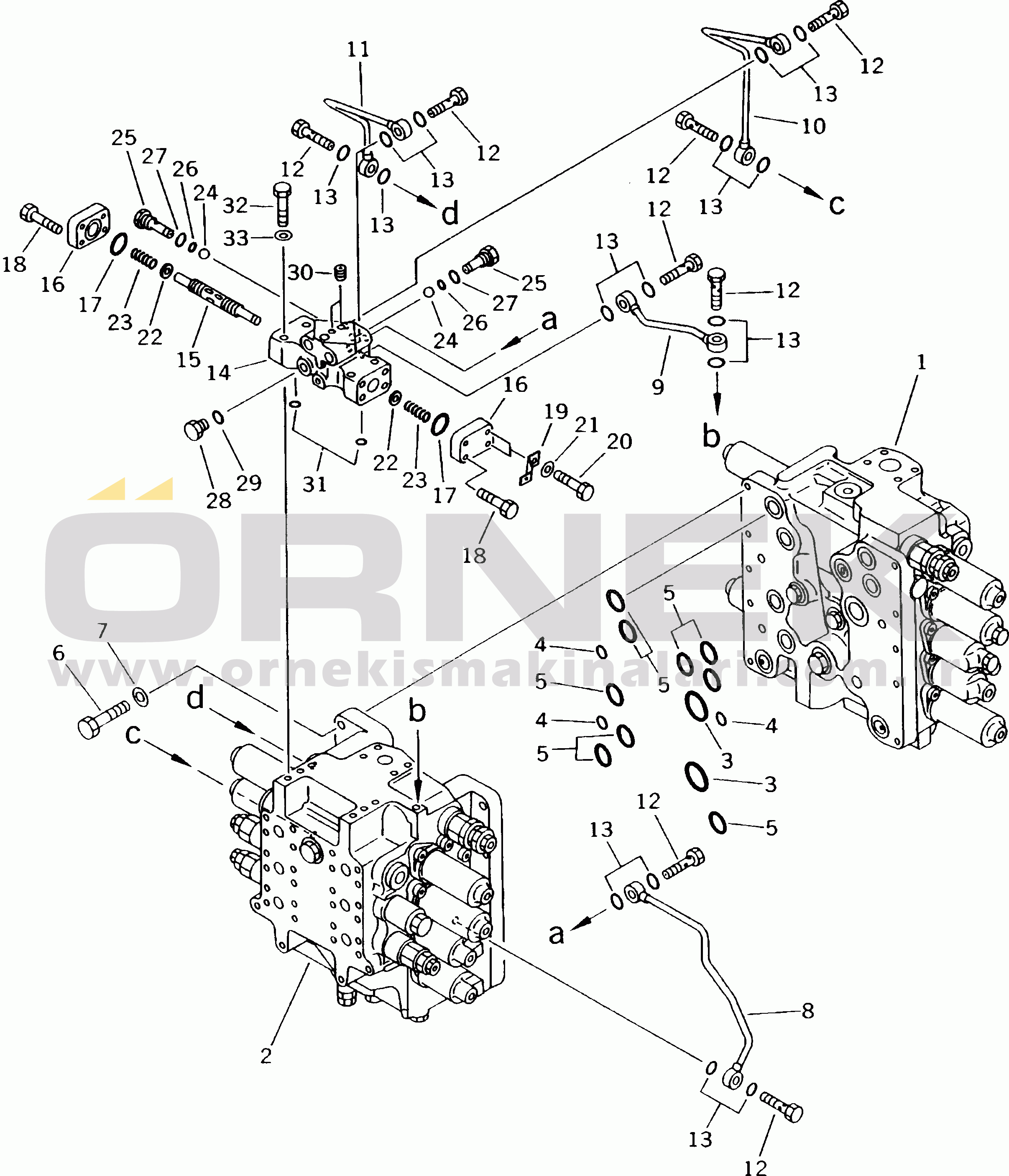 Komatsu PC210-5K S/N K20001-UP HYDRAULIC CONTROL VALVE (1/7)
