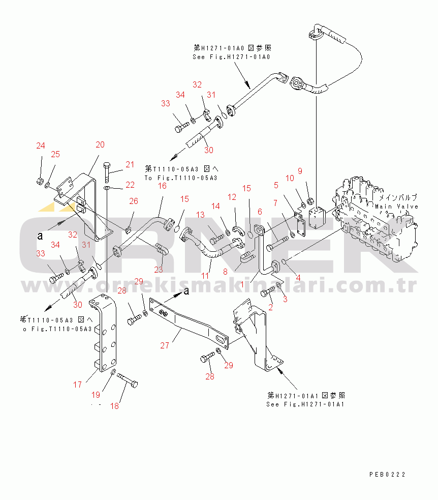 Komatsu PC210LC-6G S/N 30001-UP ATTACHMENT LINE (1 ACTUATOR) (SIMPLE) (2/2)(#30001-30915)