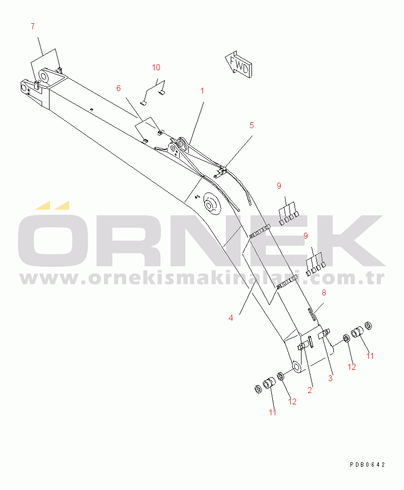 Komatsu PC210LC-6G S/N 30001-UP BOOM (HEAVY DUTY) (FOR AUTO GREASING)(#30001-31179)