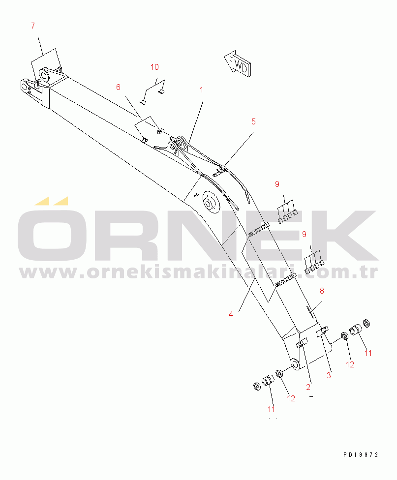 Komatsu PC210LC-6G S/N 30001-UP BOOM (HEAVY DUTY) (LONG GREASING TYPE)(#30916-31179)